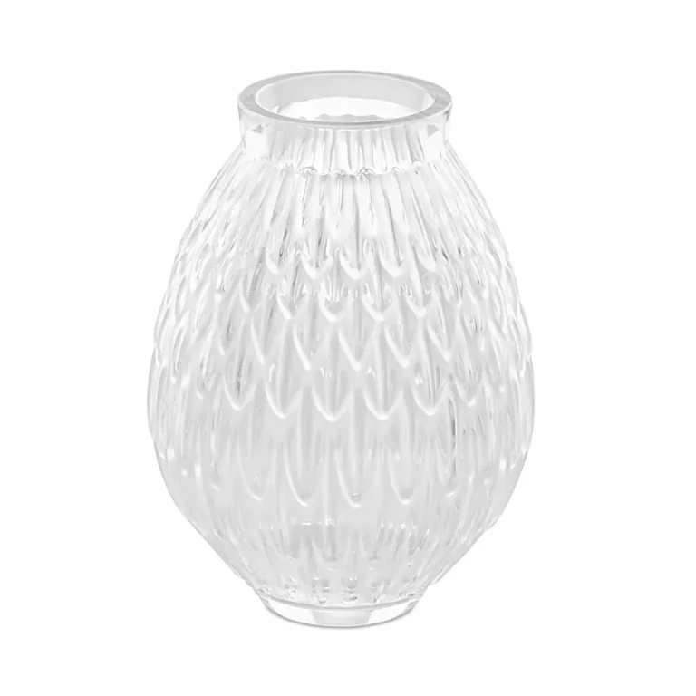 Lalique Plumes Vase in Clear, Small