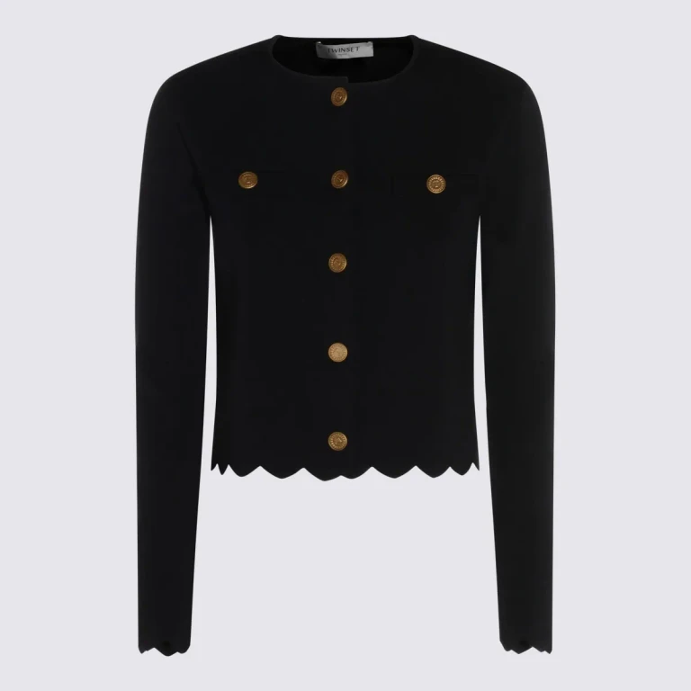 TwinSet Black Viscose Casual Jacket