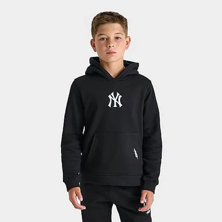 Pro Standard Big Kids New York Yankees MLB Classic Icon Fleece Pullover Hoodie in Black Size: Small