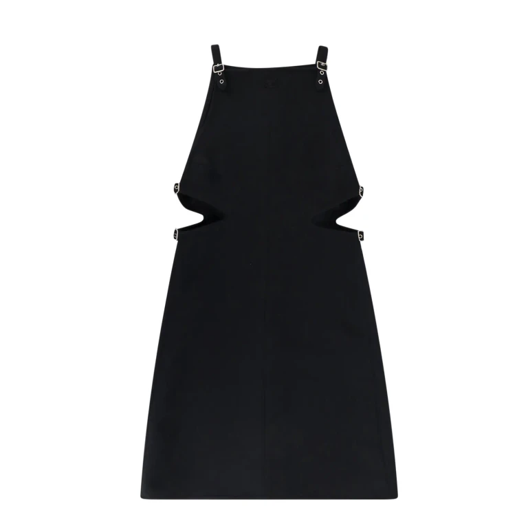 Robe Courrèges en twill avec boucle slash
