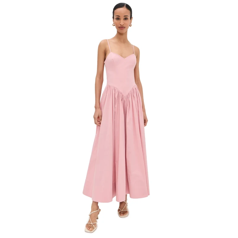 Hemant and Nandita Corseted Maxi Dress Pink L