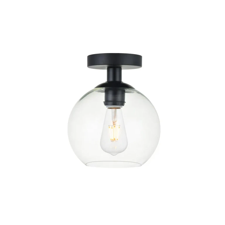 Black One Light Flush Mount from the BAXTER Collection