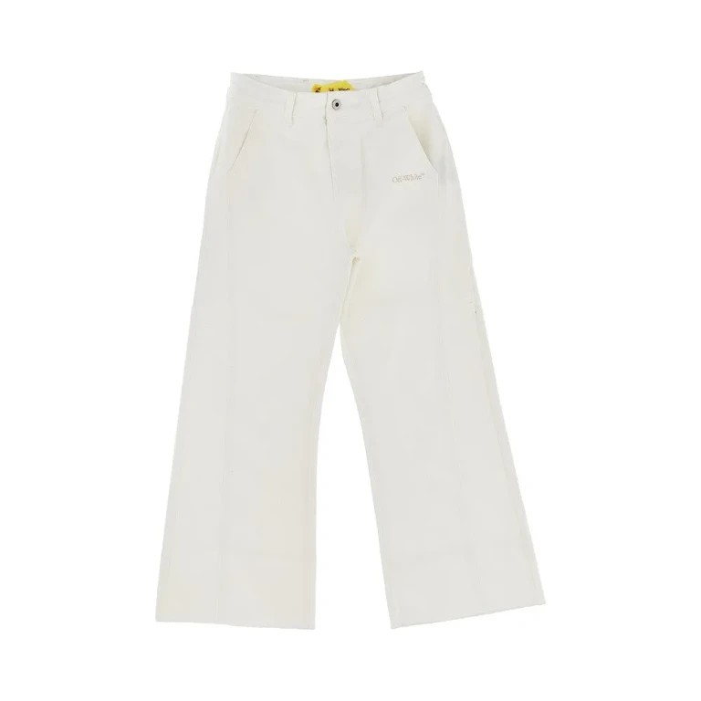 OFF WHITE Diag print flared jeans Kids 10Y