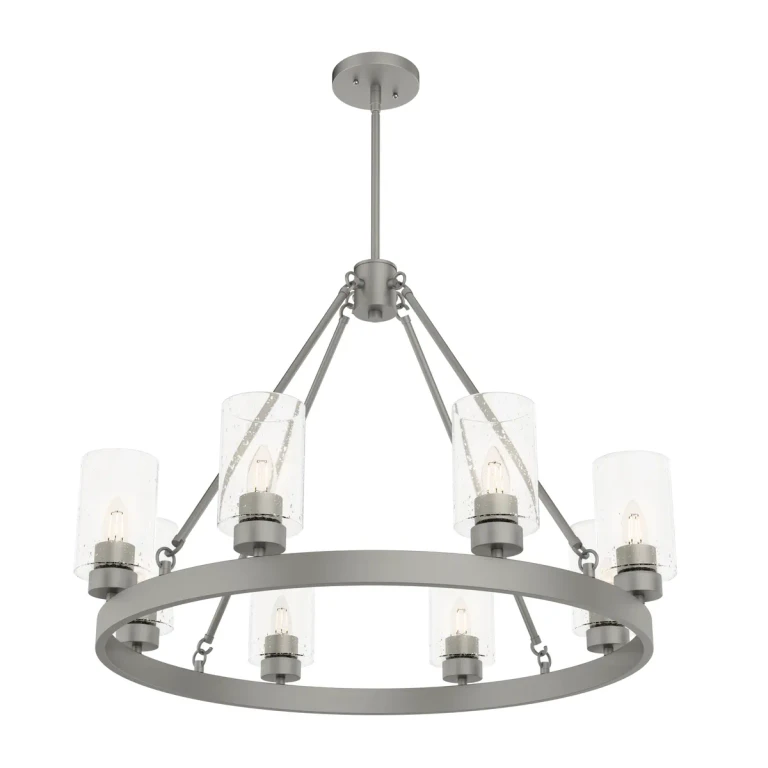 Hunter Hartland 8-Light Chandelier in Matte Silver