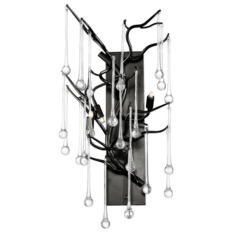 Black Three Light Wall Sconce from the Anita Collection