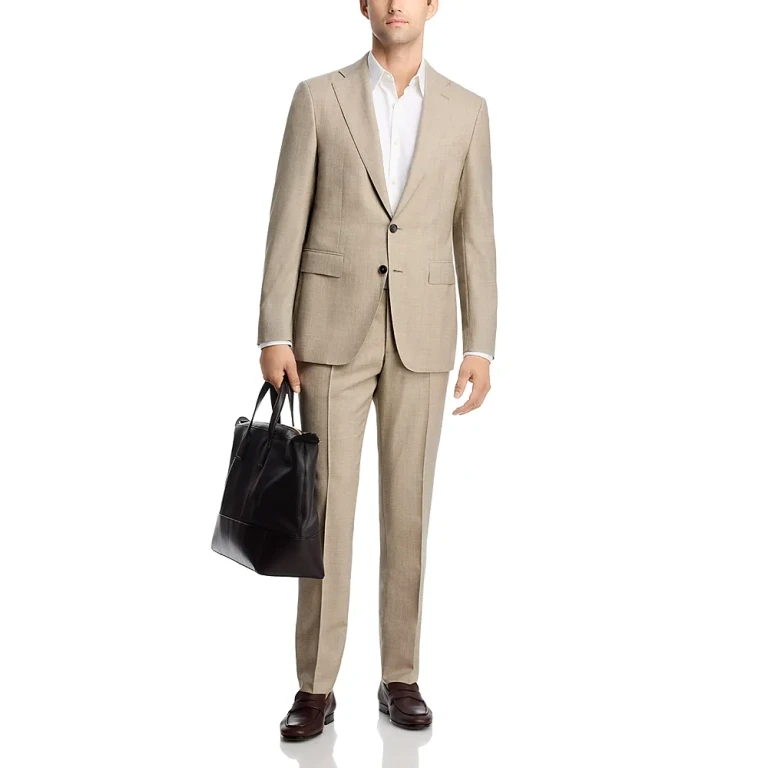 Canali Capri Melange Solid Slim Fit Suit
