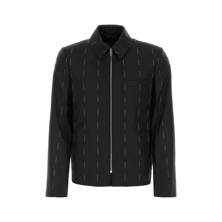 Embroidered Twill Blazer Black Exterior: Wool Lining: Cupro Giacche E Gilet - Men