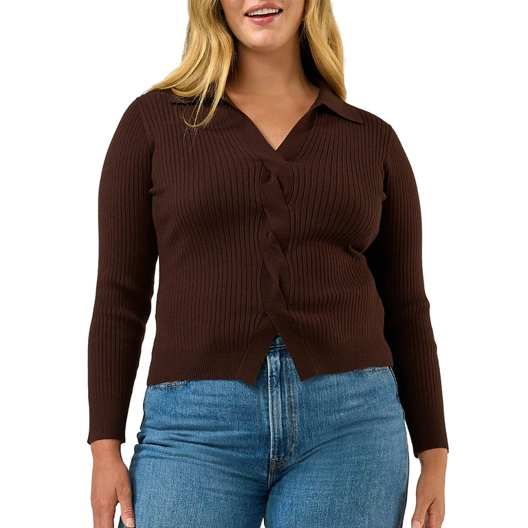 Estelle Plus Bronti Cable Knit Top