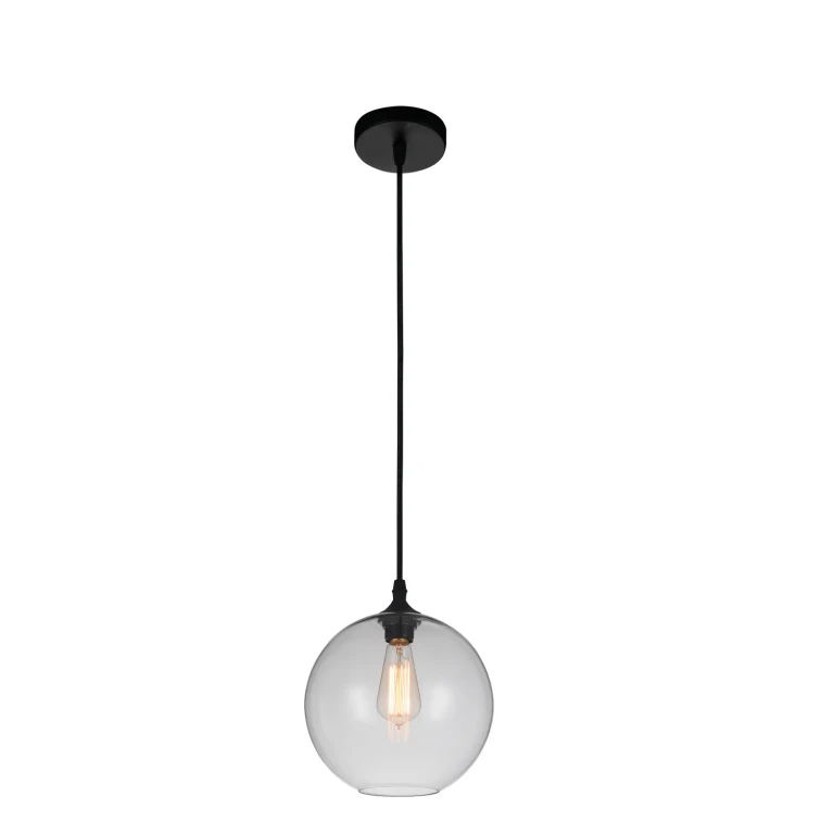 Black One Light Mini Pendant from the Glass Collection