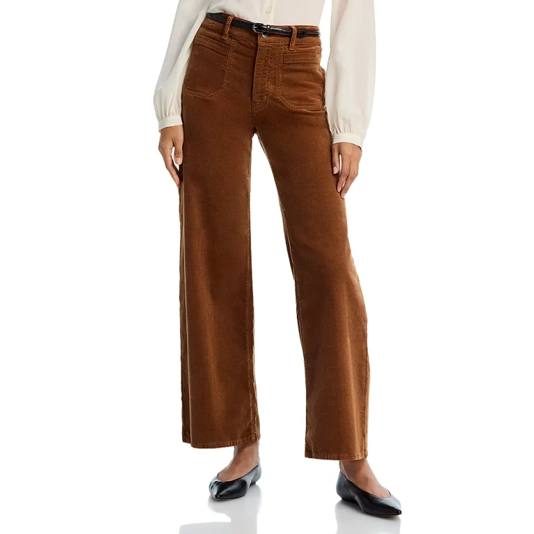 Frame Le Slim Palazzo Mode Corduroy Jeans in Maple Brown