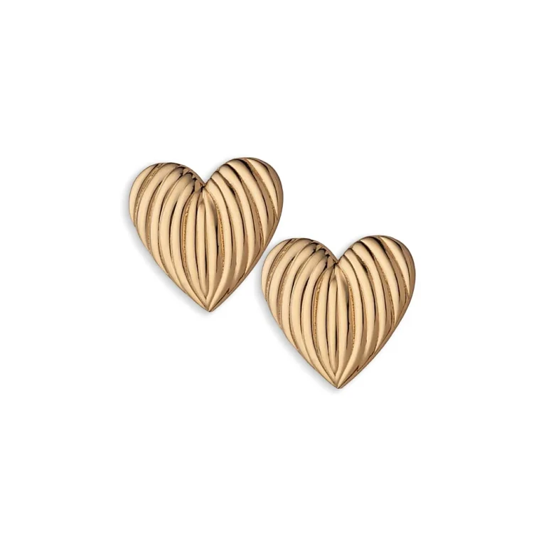 Jennifer Zeuner Ridged Heart Stud Earrings