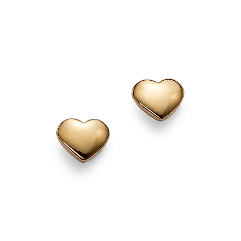 Heart Studs in 14K Yellow Gold