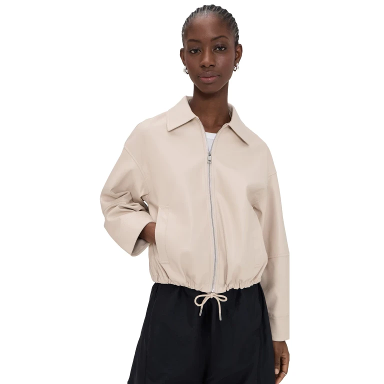 Apparis Ada Sans Faux Leather Jacket Latte M