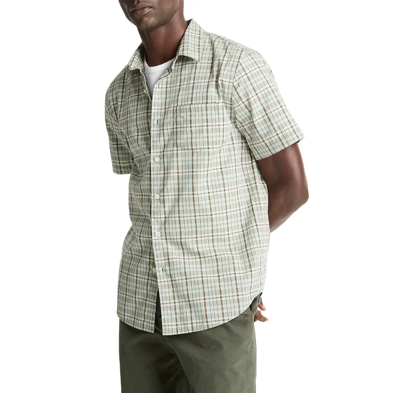 Vince Polson Plaid French Placket Classic Fit Button Down Shirt