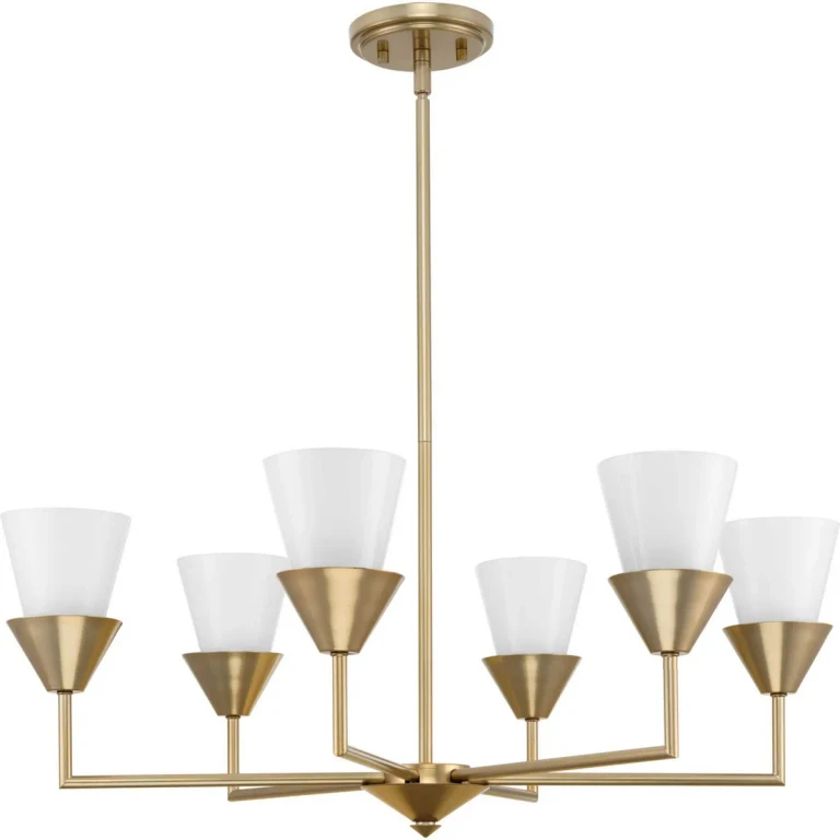 Soft Gold Six Light Chandelier from the Pinellas Collection