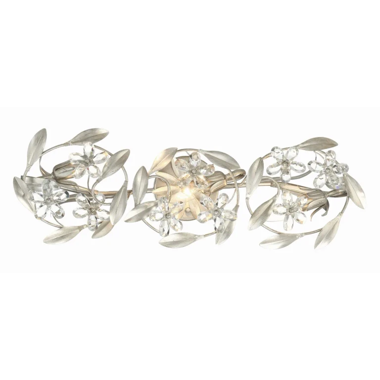 Antique Silver Three Light Wall Sconce from the Marselle Collection