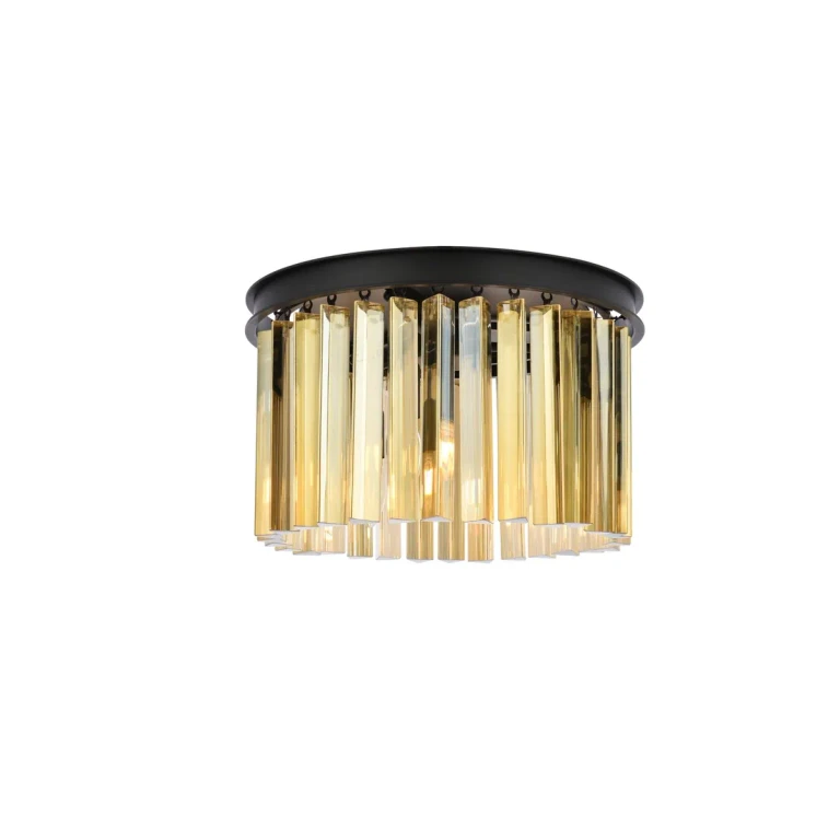 Matte Black Three Light Flush Mount from the Sydney Collection