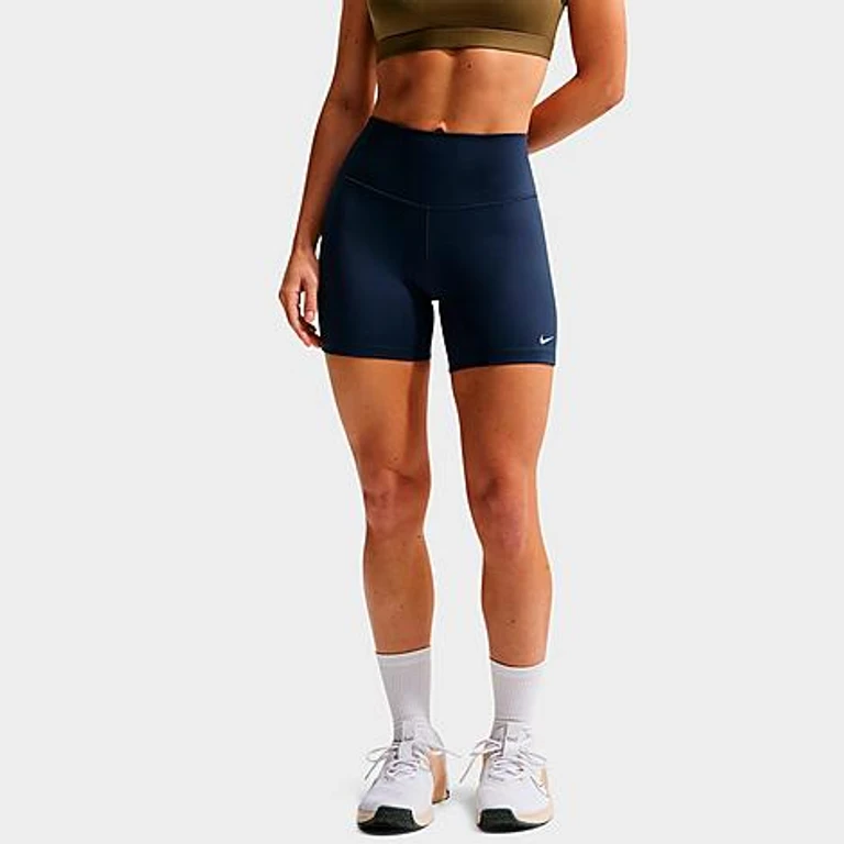 Nike Women's One High-Waisted 5" Biker Shorts in Midnight Navy/White Size: XXS