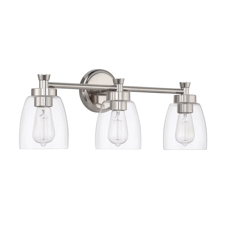 Henning 3-Light Bathroom Vanity Light in Polished Nickel