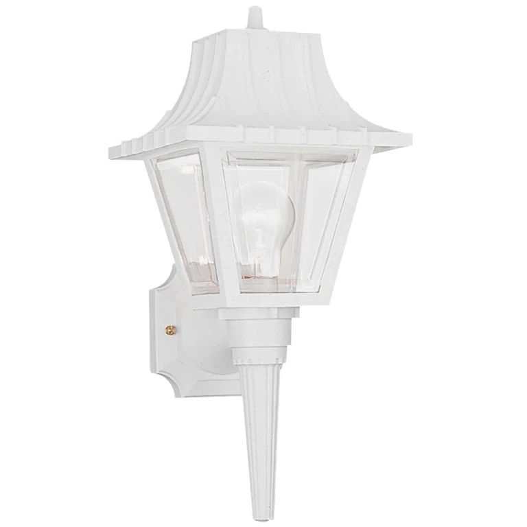 White One Light Outdoor Wall Lantern from the Polycarbonate Outdoor Collection