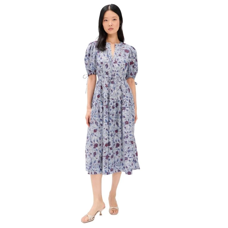 Ulla Johnson Adriana Short Sleeve Cotton Dress Gardenia 2
