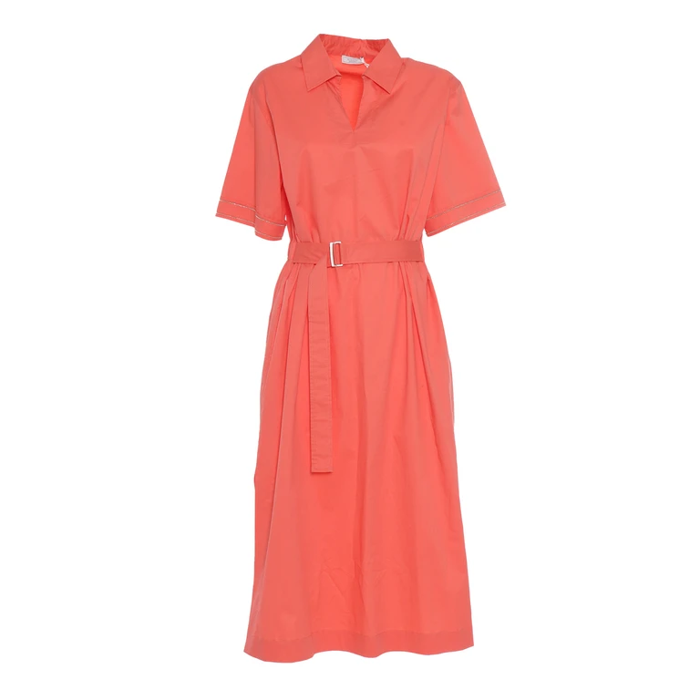 Peserico Coral Colored Midi Dress
