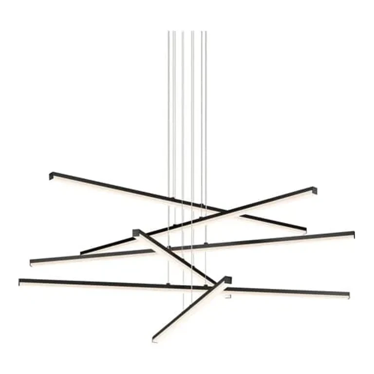 Stix 6-Light Pendant Light in Satin Black