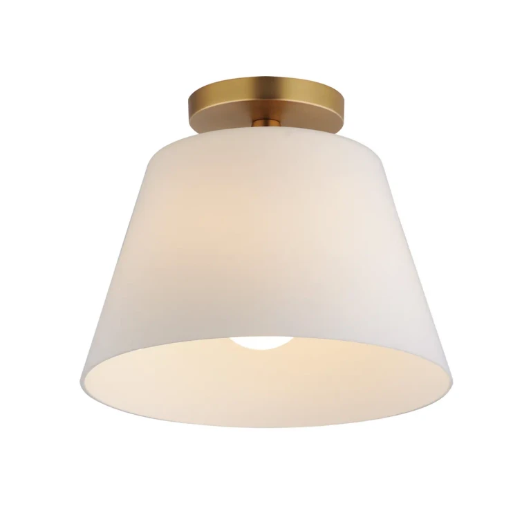 Natural Aged Brass Semi-Flush Mount Pendant from the Hudson Collection