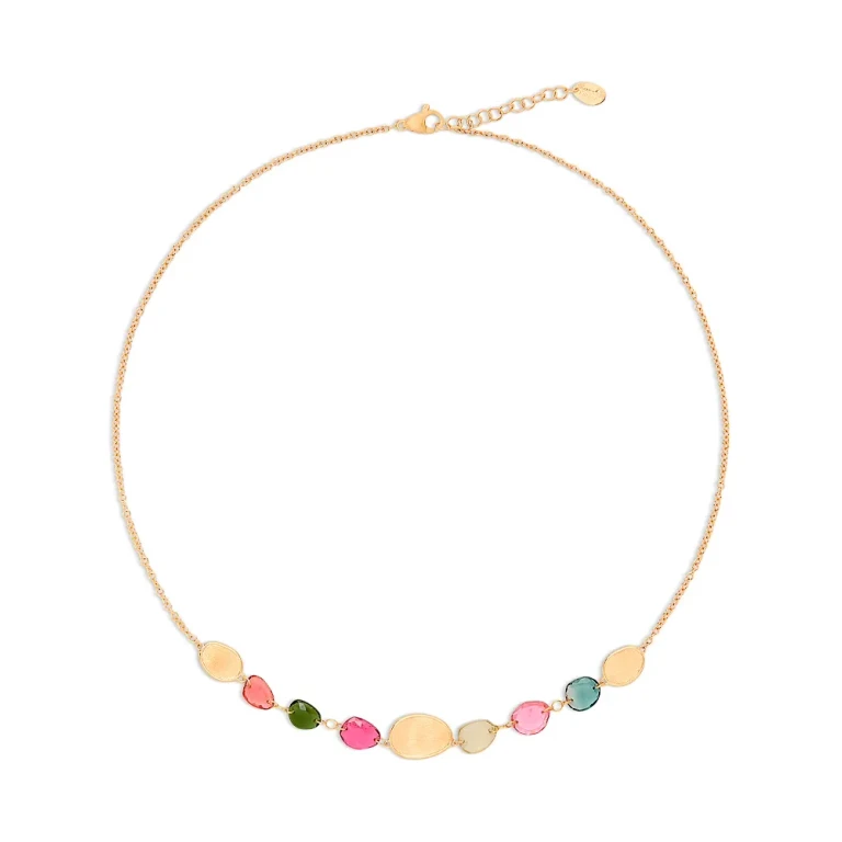 Marco Bicego 18K Yellow Gold Lunaria Tourmaline Multicolor Tourmaline Collar Necklace, 16.5 - 18