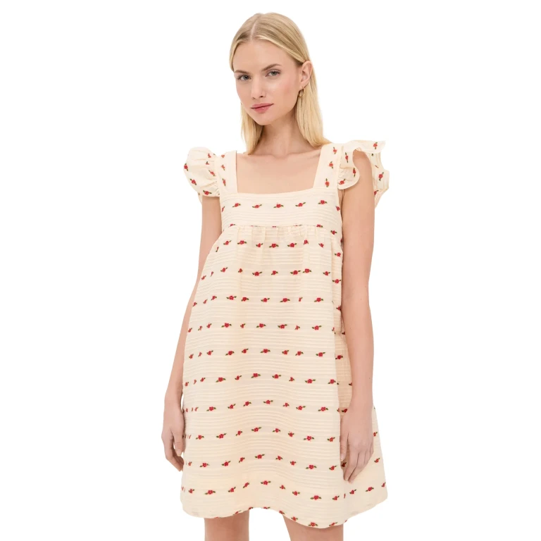 For Love & Lemons Aster Babydoll Mini Dress White XL