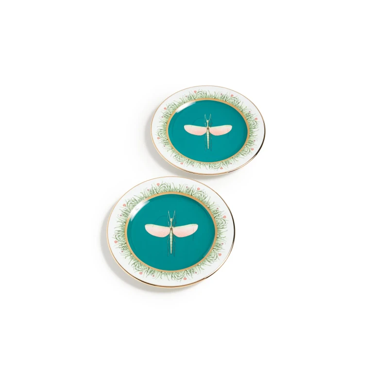 La DoubleJ Dessert Plates Set of 2 Libellula One Size