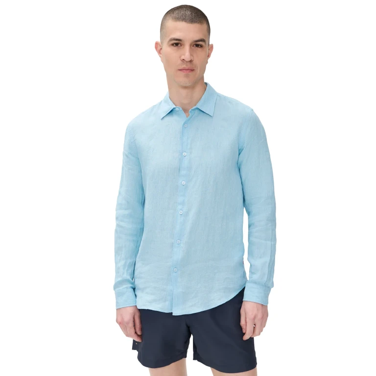 Orlebar Brown Giles Lino Stitched Shirt Riviera S