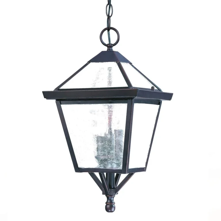 Architectural Bronze Three Light Hanging Lantern from the Bay Street Collection