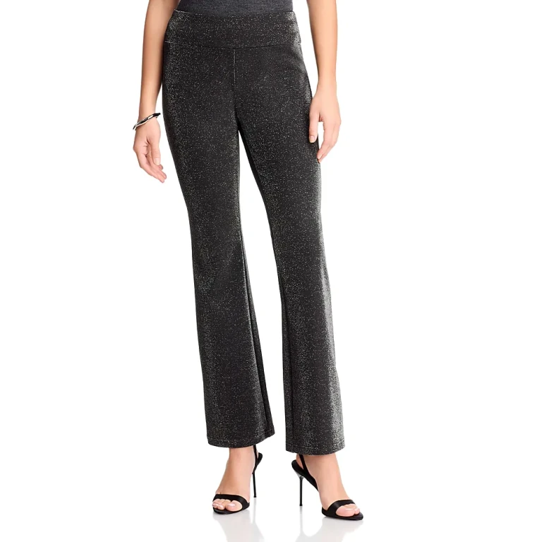T Tahari Metallic Flared Pants