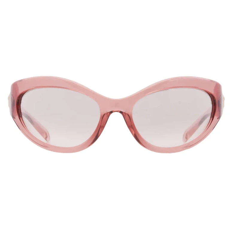 Versace Light Brown Silver Mirror Cat Eye Ladies Sunglasses VE4485 53228Z 59