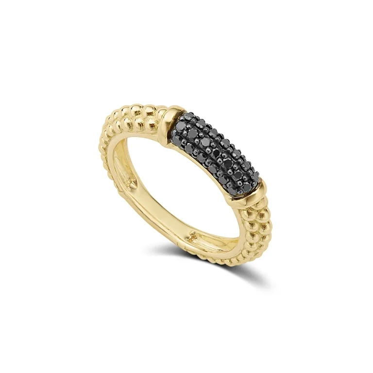 Lagos Gold & Black Caviar Collection 18K Gold & Black Diamond Ring
