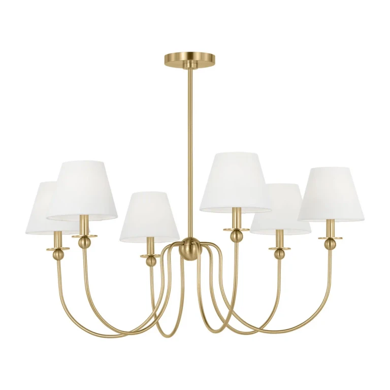 Satin Brass Chandelier from the Elsay Collection