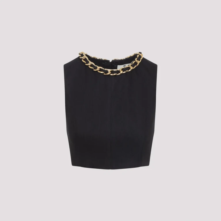 ELISABETTA FRANCHI - Elisabetta Franchi Linen Top With Chain