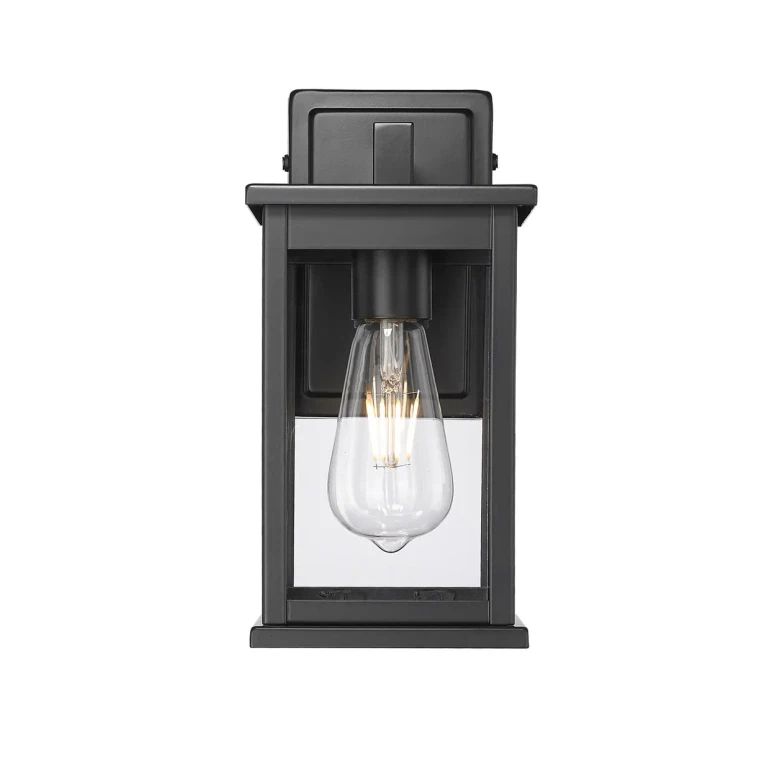 Powder Coated Black One Light Outdoor Wall Sconce from the Bowton II Collection