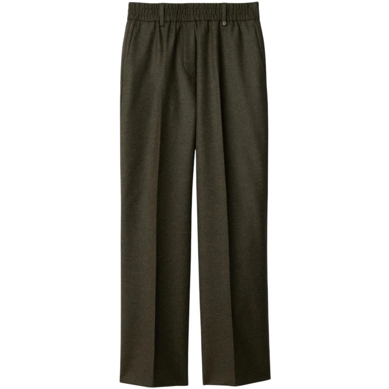 Burberry Elastic-Waist Wool Trousers, Brand Size 4 (US Size 2)