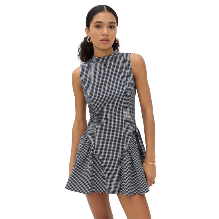 Lioness Chelsea Mini Dress Noir Check XS