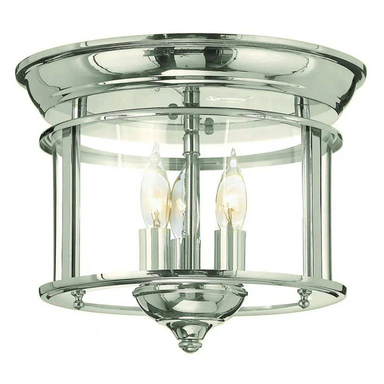 Polished Nickel LED Flush Mount from the Gentry Collection