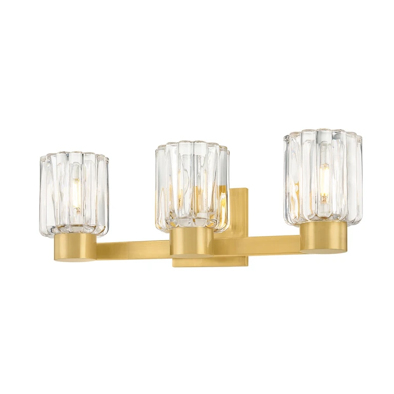 Aged Brass Bathroom Vanity Light from the Danae Collection