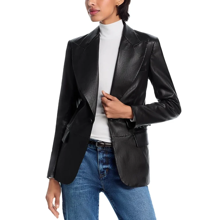 Frame The Peak Lapel Leather Jacket