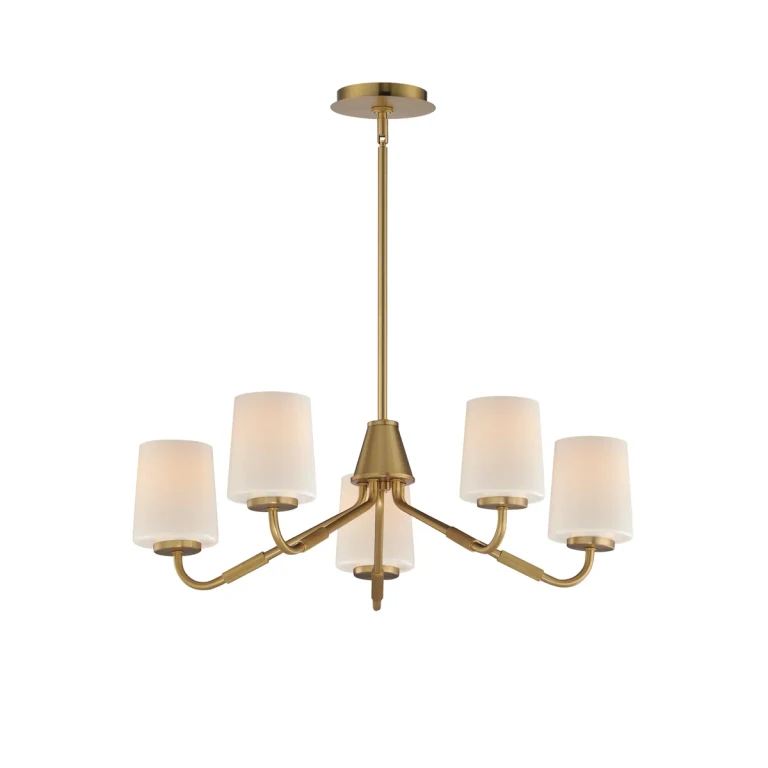 Natural Aged Brass Chandelier from the Durham Collection