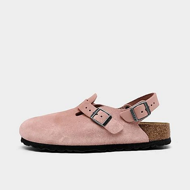 Birkenstock Women's Tokio Suede Leather Clogs in Pink Clay Size: 36