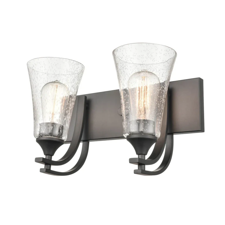 Millennium Natalie 2-Light Bathroom Vanity Light in Matte Black
