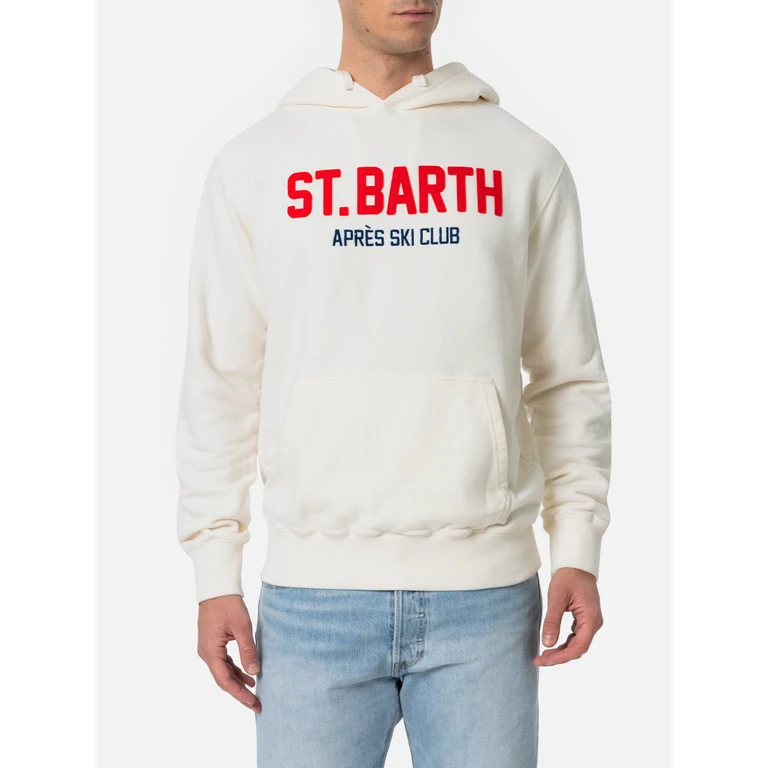 Mc2 Saint Barth Tribeca Sweatshirt With St. Barth Apres Ski Club Embroidery White - Men