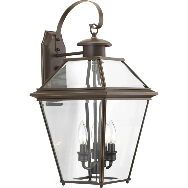 Antique Bronze Three Light Wall Lantern from the Burlington Collection