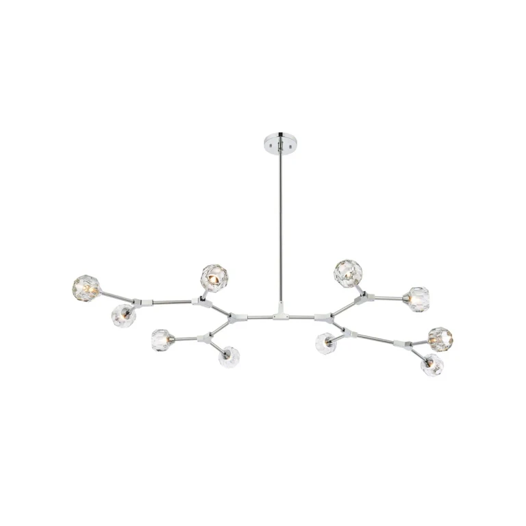 Chrome and Clear Ten Light Pendant from the Zayne Collection